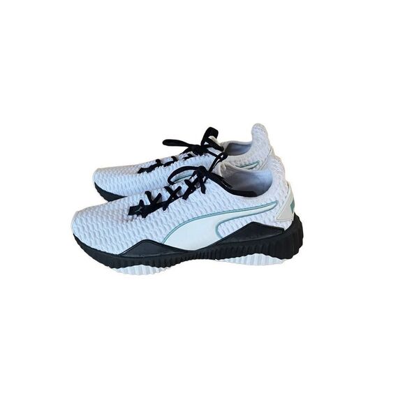Puma Women's Defy Trainer Shoes Lace Up Athletic Black White Size 8 - Picture 1 of 11